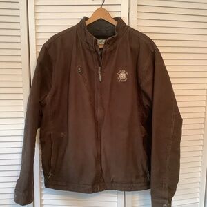 Arborwear Men's Large Canvas Work Jacket Fleece Lined Brown